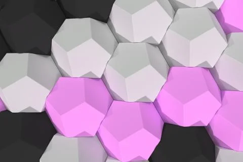 Pattern of white, violet and black hexagonal elements 스톡 일러스트