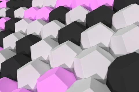 Pattern of white, violet and black hexagonal elements イラスト素材
