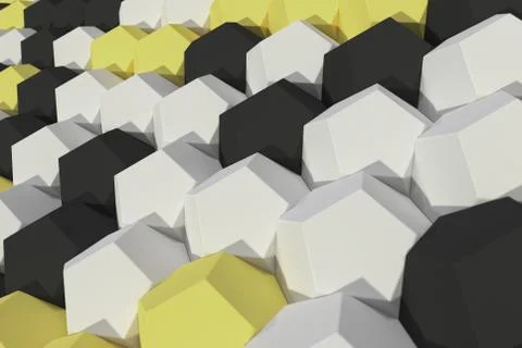 Pattern of white, yellow and black hexagonal elements 스톡 일러스트