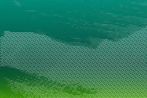 Pattern of white zigzag zigzag lines. Gradient green background Stock Illustration