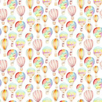 Pattern whith hot air balloons Illustrazione stock