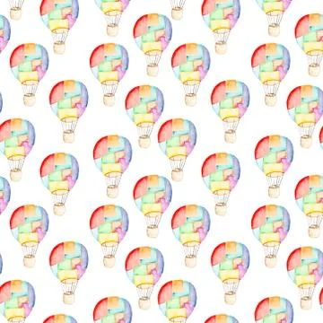 Pattern whith hot air balloons Stock Illustration