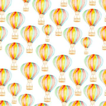 Pattern whith hot air balloons Stock Illustration