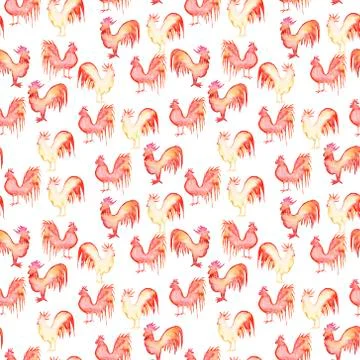 Pattern whith roosters Stock Illustration