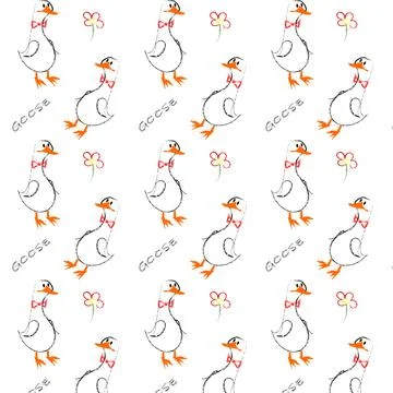 Pattern wiht a geese Illustrazione stock