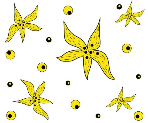 Pattern of wild scary flowers Stock Illustration