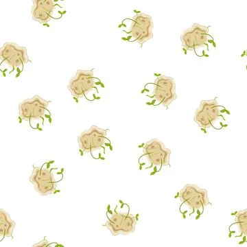 Pattern wildflowers grass seed bomb cartoon vector Stockillustratie