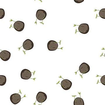 Pattern wildflowers grass seed bomb cartoon vector Stockillustratie