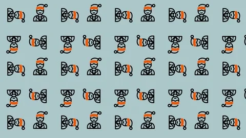 Pattern of Wind Indicators and People with Headbands Illustration. Video stock 325381335