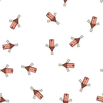 Pattern wind mill farm cartoon vector Stock Illustration