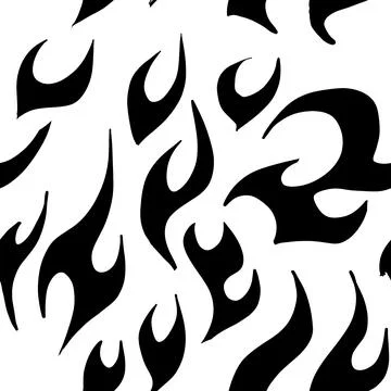 A pattern of winding smooth lines in the form of a flame. Tattoo abstraction. Stock-Illustration