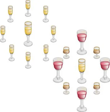 Pattern of wine glasses 库存插图