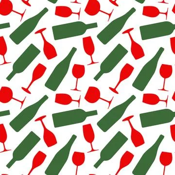 Pattern wine red green white Stock Illustration