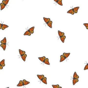 Pattern wing butterfly cartoon vector Stock Illustration
