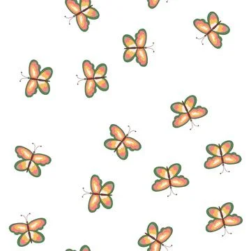 Pattern winged groovy butterfly cartoon vector Illustrazione stock