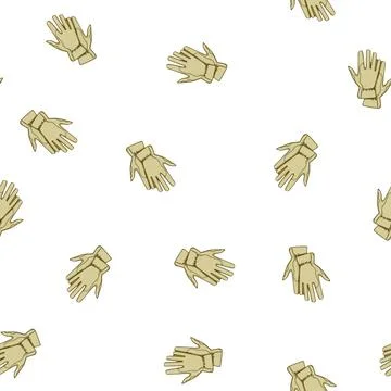 Pattern winter leather gloves cartoon vector Illustrazione stock