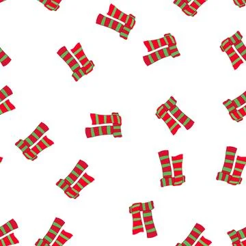 Pattern winter scarf kid cartoon vector 库存插图