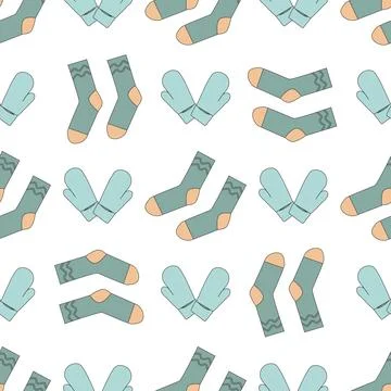 Pattern of winter warm clothes festive decor Illustrazione stock