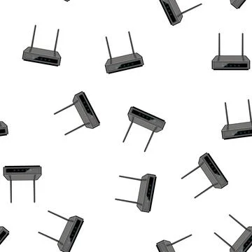 Pattern wireless router cartoon vector Stock Illustration