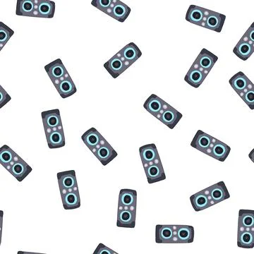 Pattern wireless speaker music cartoon vector Stock Illustration