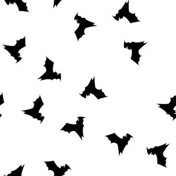 Pattern witch bat halloween cartoon vector Stock Illustration