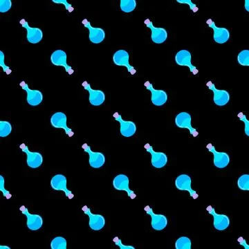 Pattern with witch potion.A magical elixir Stock Illustration