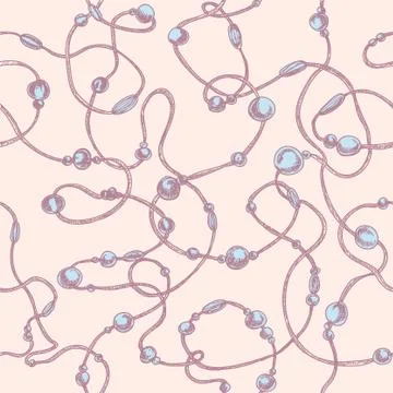 Pattern witn rope and beads Stock Illustration