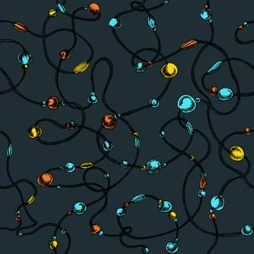 Pattern witn rope and beads Stock Illustration