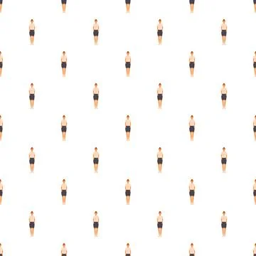 Pattern of women standing on a white background Stock Illustration