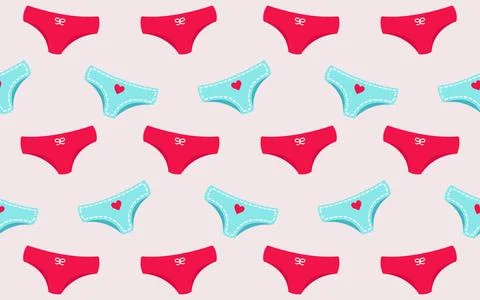 Pattern of womens panties. Vector illustration in flat style Stock Illustration