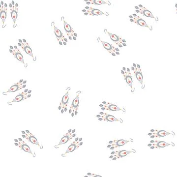 Pattern wood boho earrings cartoon vector Stock Illustration