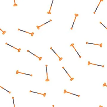 Pattern wood hammer cartoon vector Illustration
