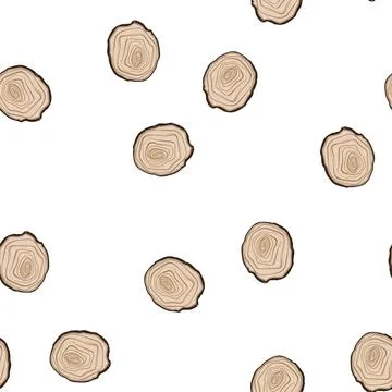 Pattern wood tree rings cartoon vector Illustrazione stock
