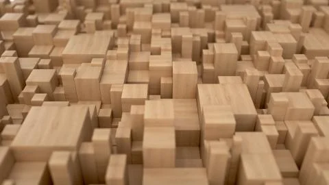 Pattern from wooden cubes of different sizes Illustrazione stock