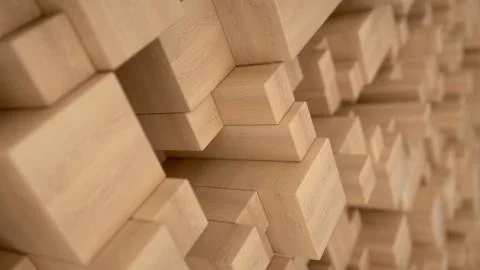 Pattern from wooden cubes of different sizes Illustrazione stock