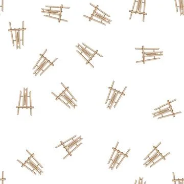 Pattern wooden easel cartoon vector Stock Illustration