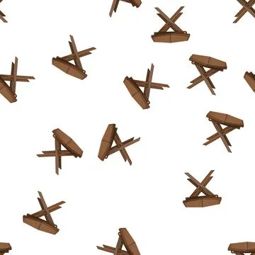 Pattern wooden folding table cartoon vector Stock Illustration