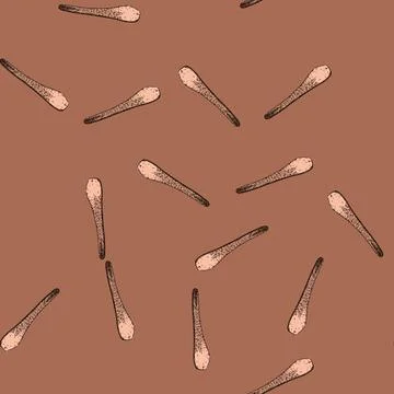 Pattern Wooden kitchen spatula drawing outlining cooking utensil Stock Illustration