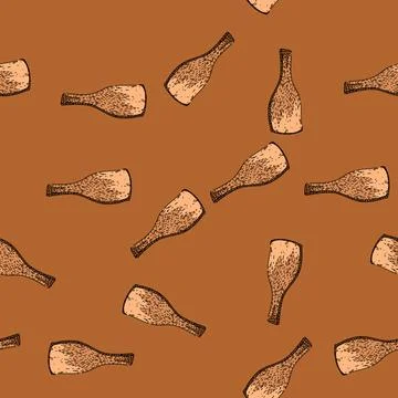 Pattern Wooden kitchen spatula hand drawing cooking utensil Stock Illustration