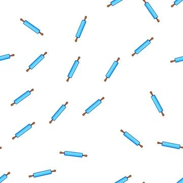 Pattern wooden rolling pin cartoon vector Illustration