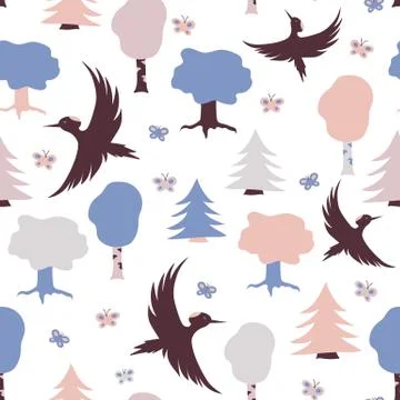 Pattern with woodpeckers Stock-Illustration