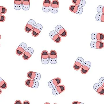 Pattern wool baby booties cartoon vector Stock Illustration
