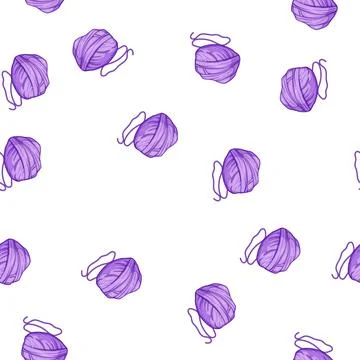 Pattern wool ball yarn cartoon vector Stock Illustration