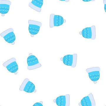 Pattern wool winter hat knit cartoon vector 库存插图