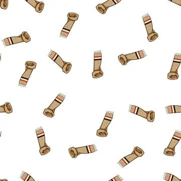Pattern wool winter scarf man cartoon vector Illustrazione stock