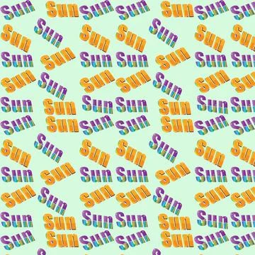 Pattern word sun Illustrazione stock
