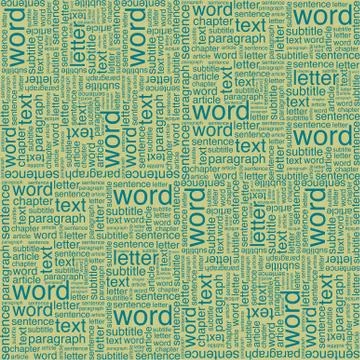 A pattern of words. Words of different sizes Stock Illustration