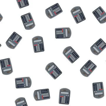 Pattern work calculator device cartoon vector Illustrazione stock
