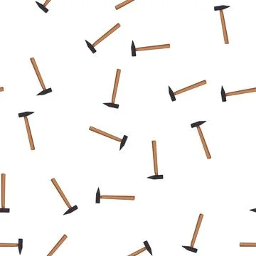 Pattern work hammer tool cartoon vector Stock Illustration