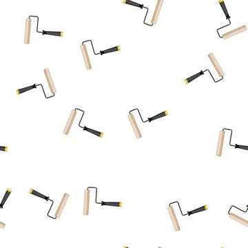 Pattern work roller paint cartoon vector Stock Illustration